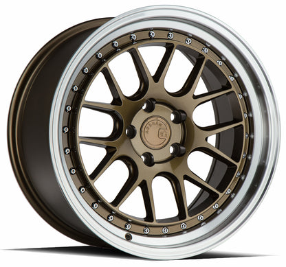 18" Aodhan DS06 Bronze w/ Machine Lip 5x100 ( Staggered Setup ) ( Set of 4 )