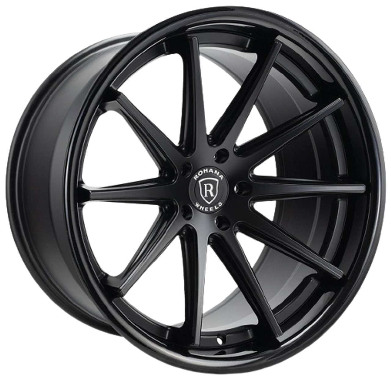 20" Rohana  RFC10 Matte Black w/ Gloss Black Lip 5x112 ( Square Setup ) ( Set of 4 )