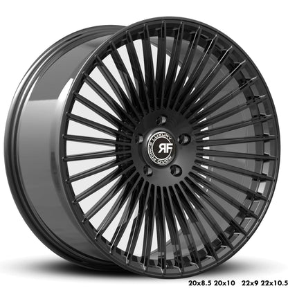 20" Road Force RF35 Gloss Black 5x114.3 ( Staggered Setup ) ( Set of 4 )