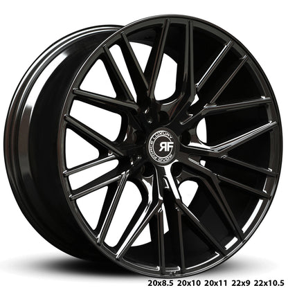 20" Road Force RF13 Gloss Black 5x114.3 ( Staggered Setup ) ( Set of 4 )