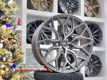 22" Vossen HF2 Tinted Matte Gunmetal 5x112 ( Square Setup ) ( Set of 4 )