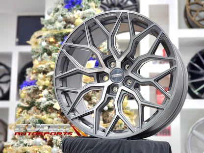 22" Vossen HF2 Tinted Matte Gunmetal 5x112 ( Square Setup ) ( Set of 4 )