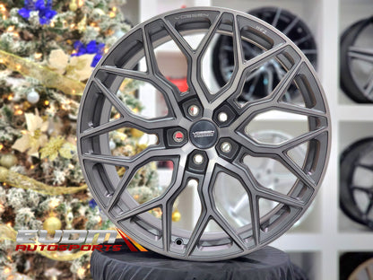 22" Vossen HF2 Tinted Matte Gunmetal 5x112 ( Square Setup ) ( Set of 4 )