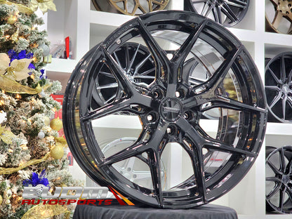 20" Vossen HF5 Gloss Black 5x114.3 ( Square Setup ) ( Set of 4 )