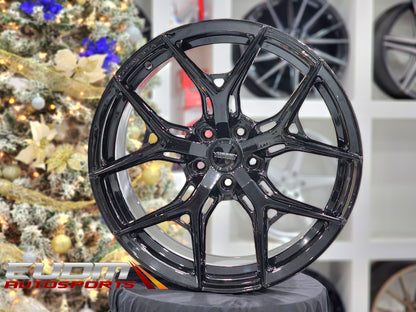 20" Vossen HF5 Gloss Black 5x114.3 ( Square Setup ) ( Set of 4 )