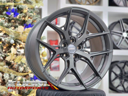 19" Vossen HF5 Matte Gunmetal 5x120 ( Staggered Setup ) ( Set of 4 )