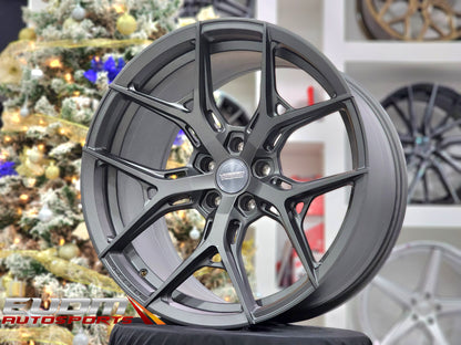 19" Vossen HF5 Matte Gunmetal 5x120 ( Staggered Setup ) ( Set of 4 )