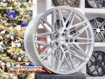 19" Vossen HF7 Silver Polished 5x114.3 ( Staggered Setup ) ( Set of 4 )