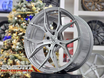 22" Rohana RFX5 Brushed Titanium 5x112 ( Staggered Setup ) ( Set of 4 )